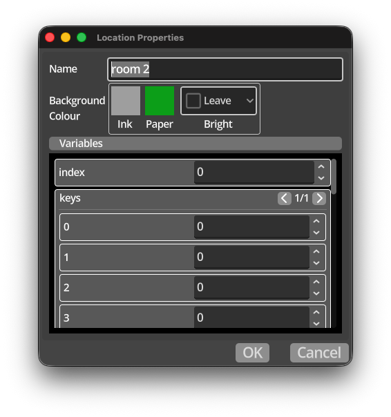 Location Properties Dialog
