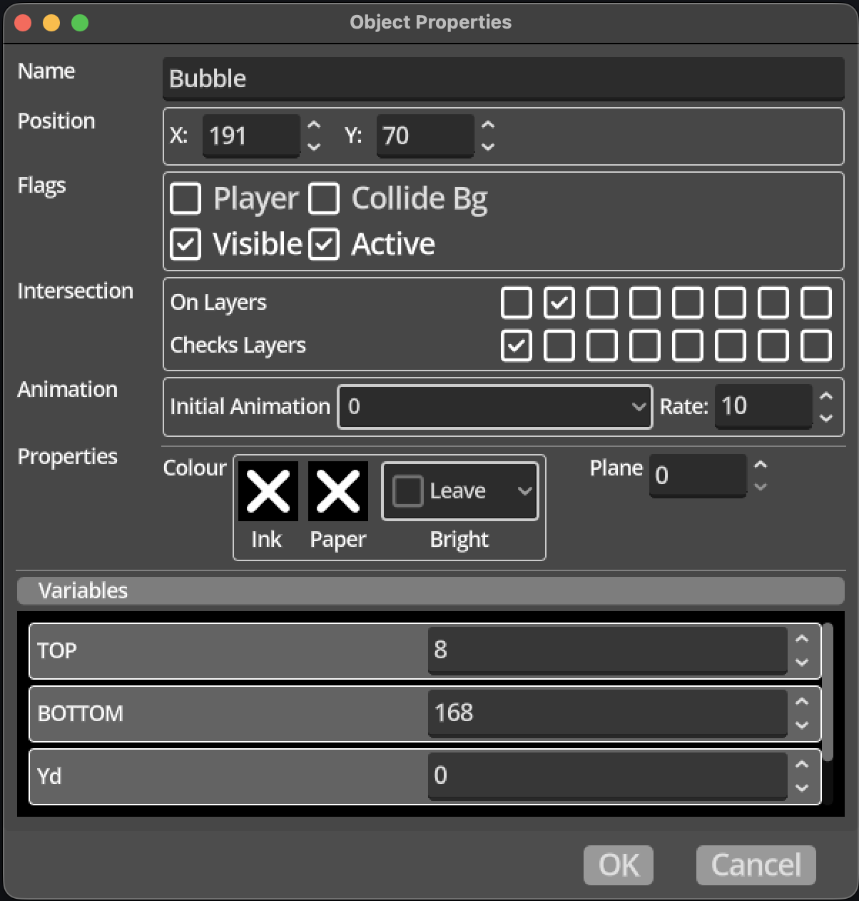 Object Properties Dialog
