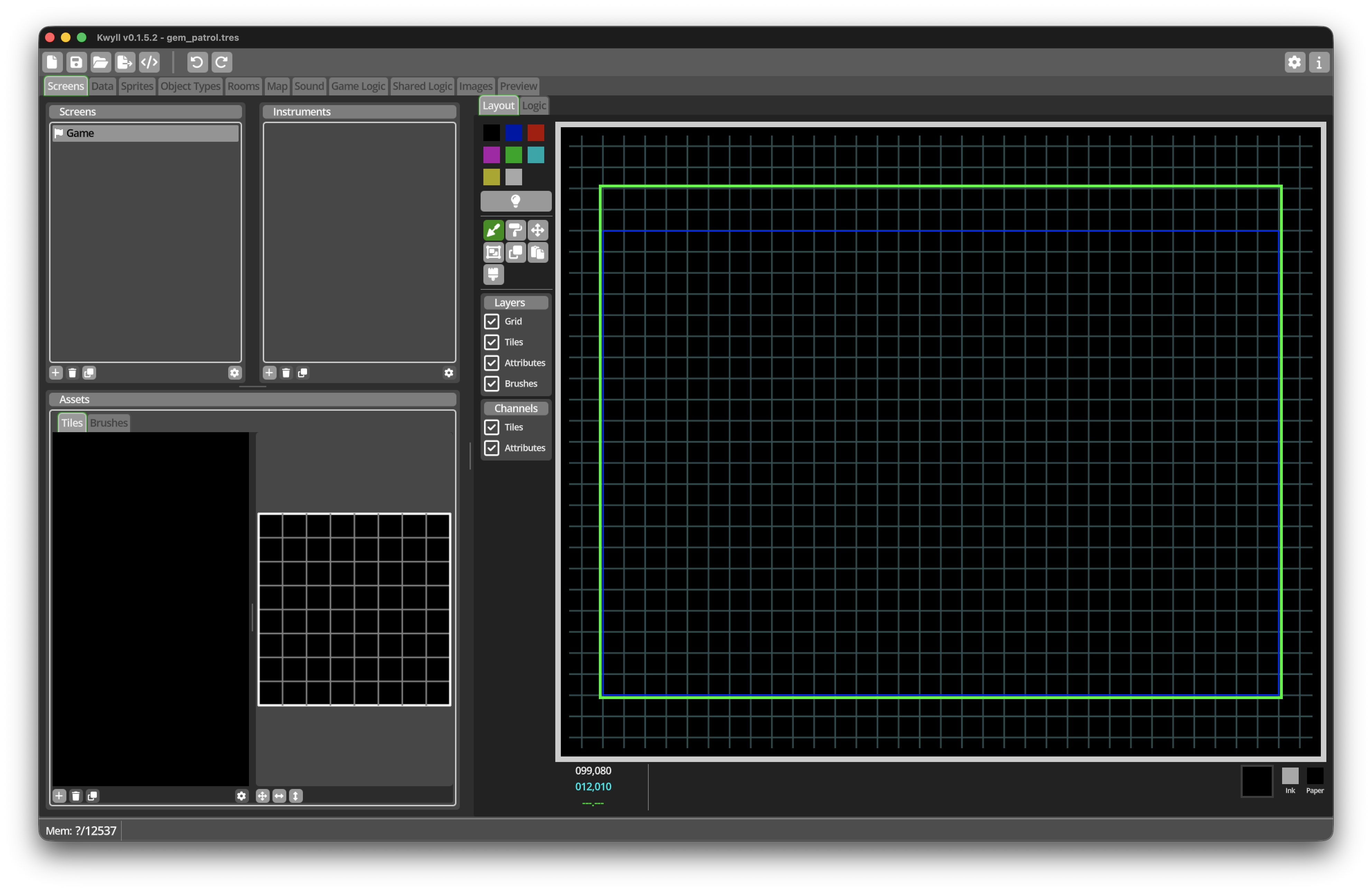 Game Screen Layout